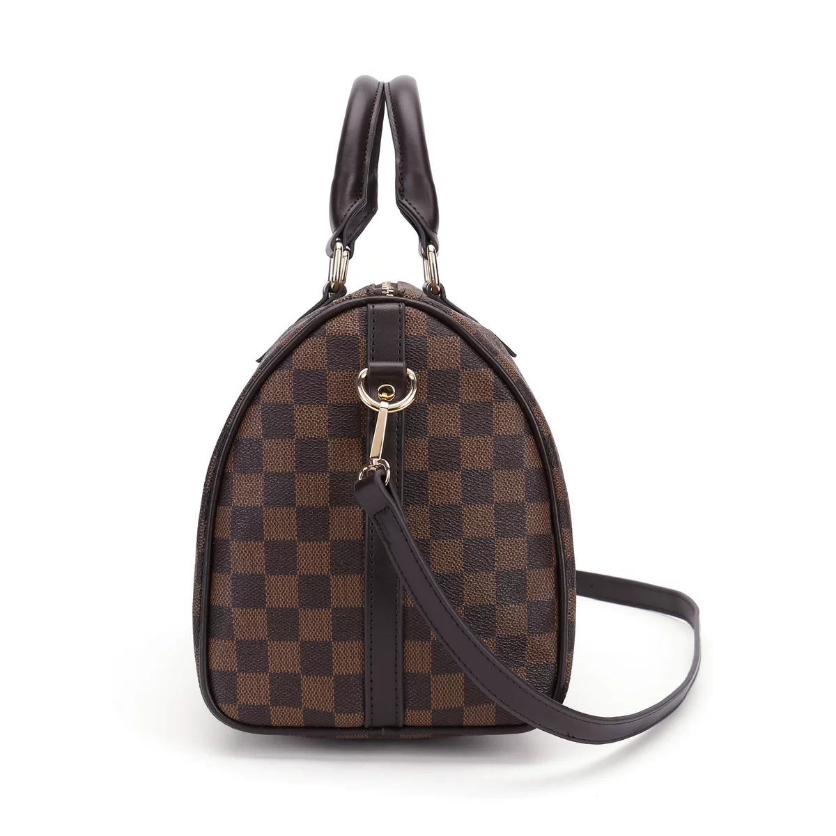 Checkered Crossbody Bag with Inner Pouch J4289