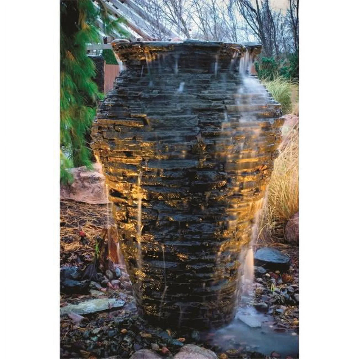 Medium Stacked Slate Urn Landscape Fountain Kit P759925