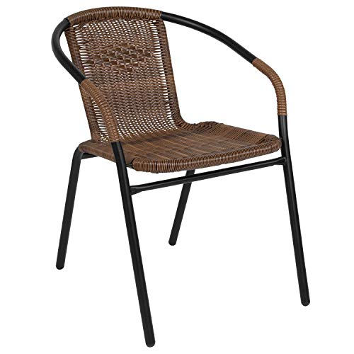3-Piece Patio Dining Set with Glass Table and 2 Stackable Chairs M478616
