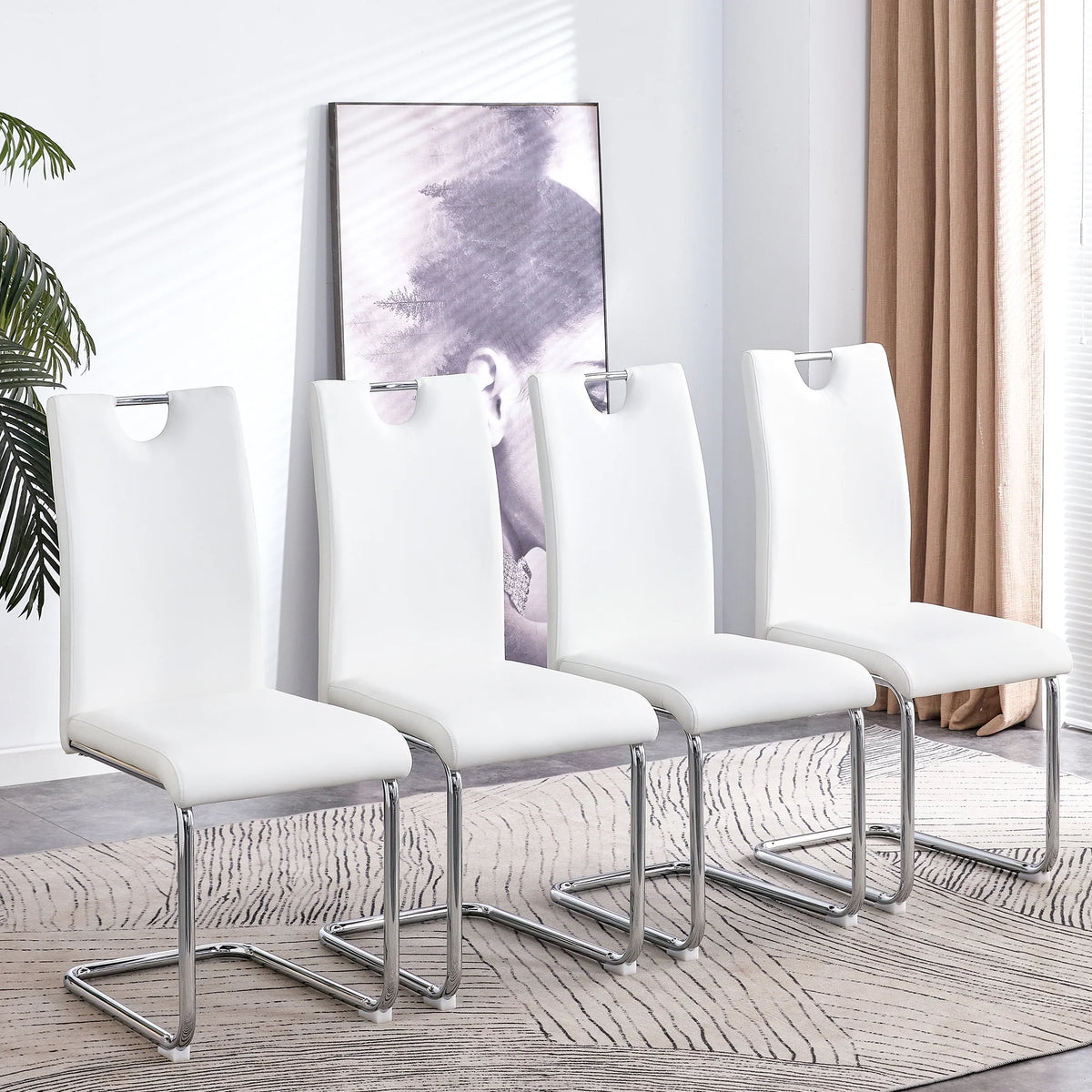 5 Piece 47 Inch Round MDF Dining Table Set B9875