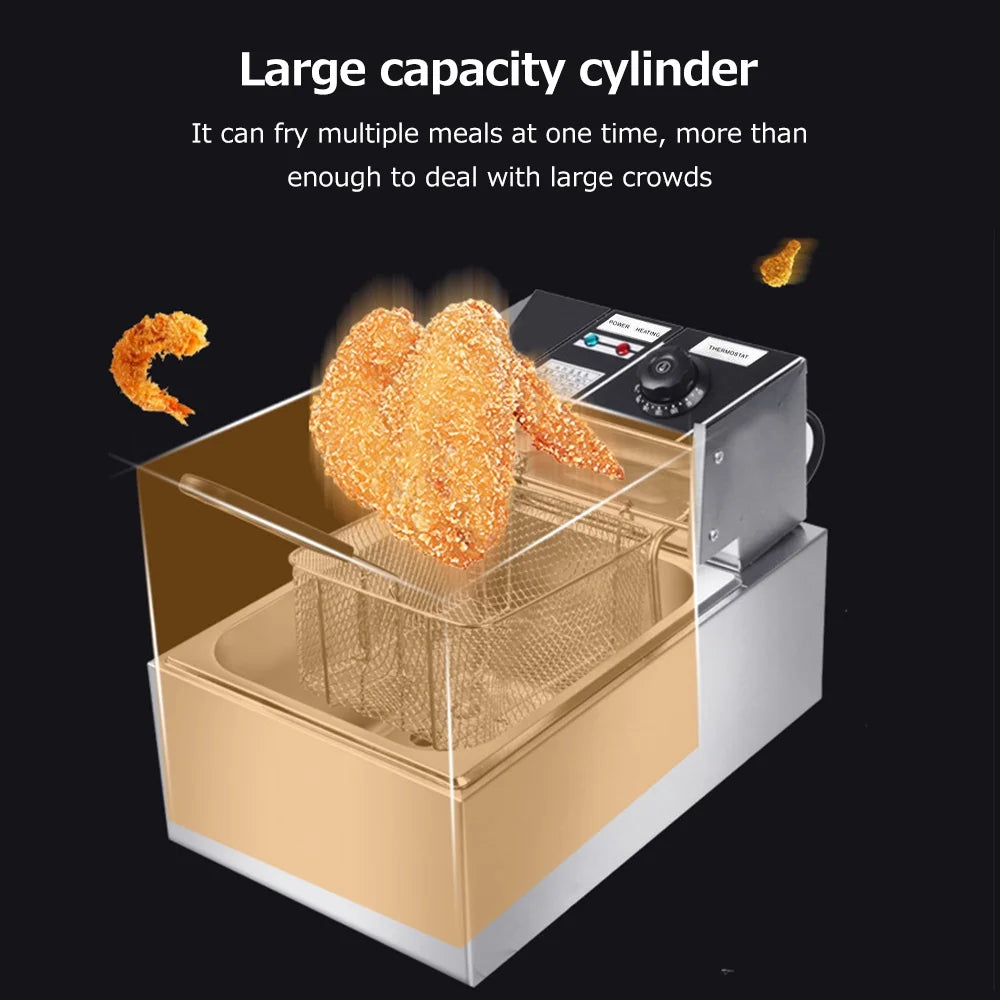 6L 2500W Stainless Steel Electric Fryer X399