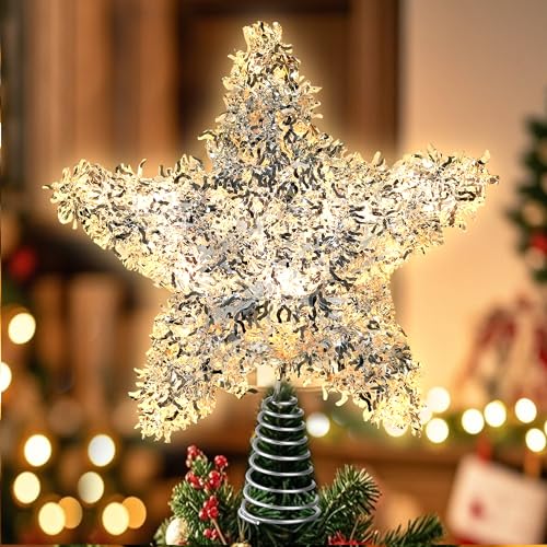 Rattan Christmas Tree Topper Star with 50 LED Light U8626