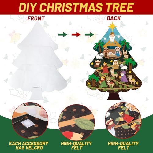 Felt Christmas Tree Set with 20 Detachable Ornaments N5296
