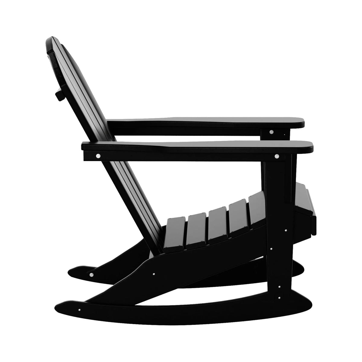 Black 3 Piece Outdoor Rocking Chair Set with Side Table Q7943