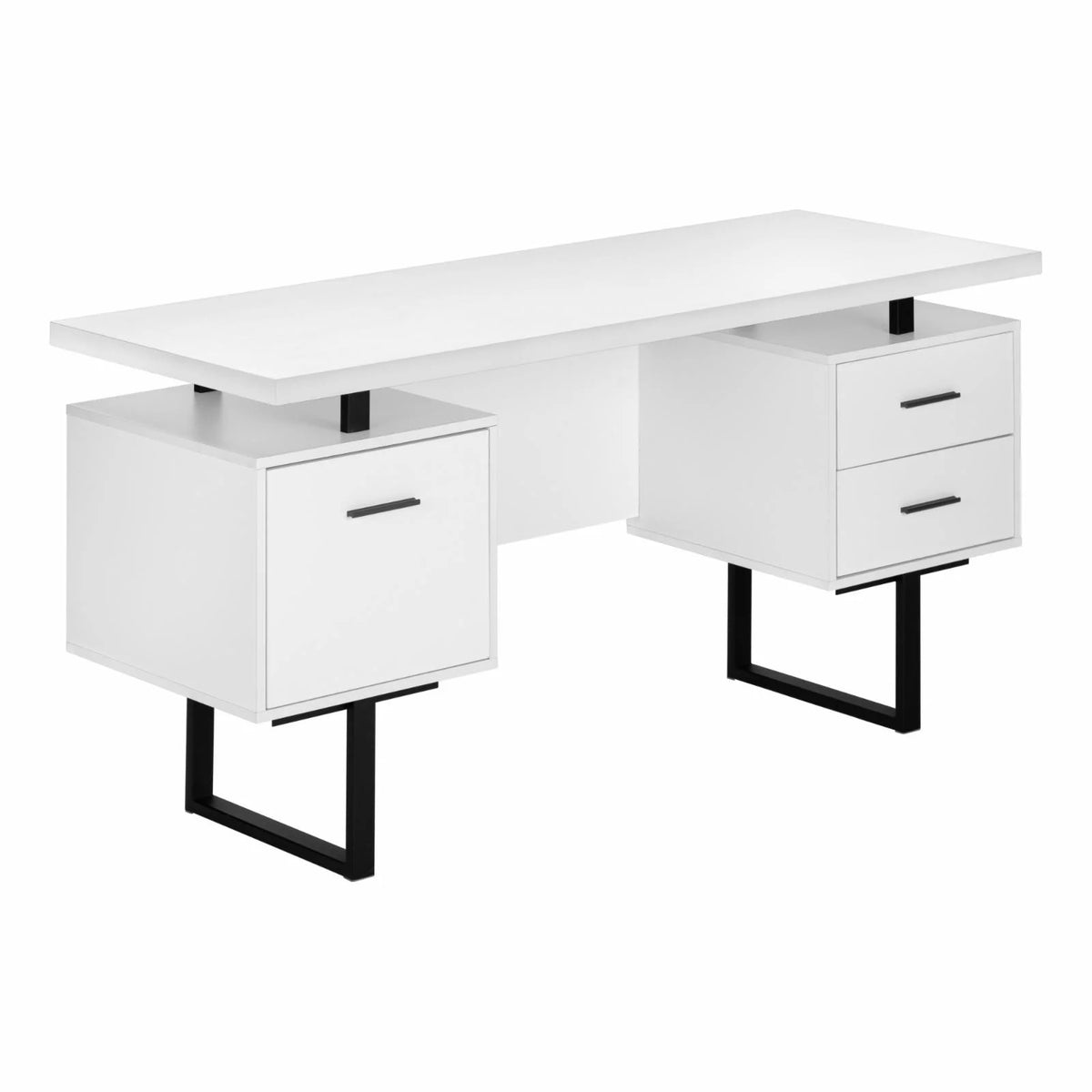 White Computer Desk with Storage Drawers C5938