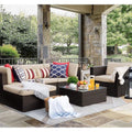 6 Pieces Beige Steel Sectional Sofa Set M863