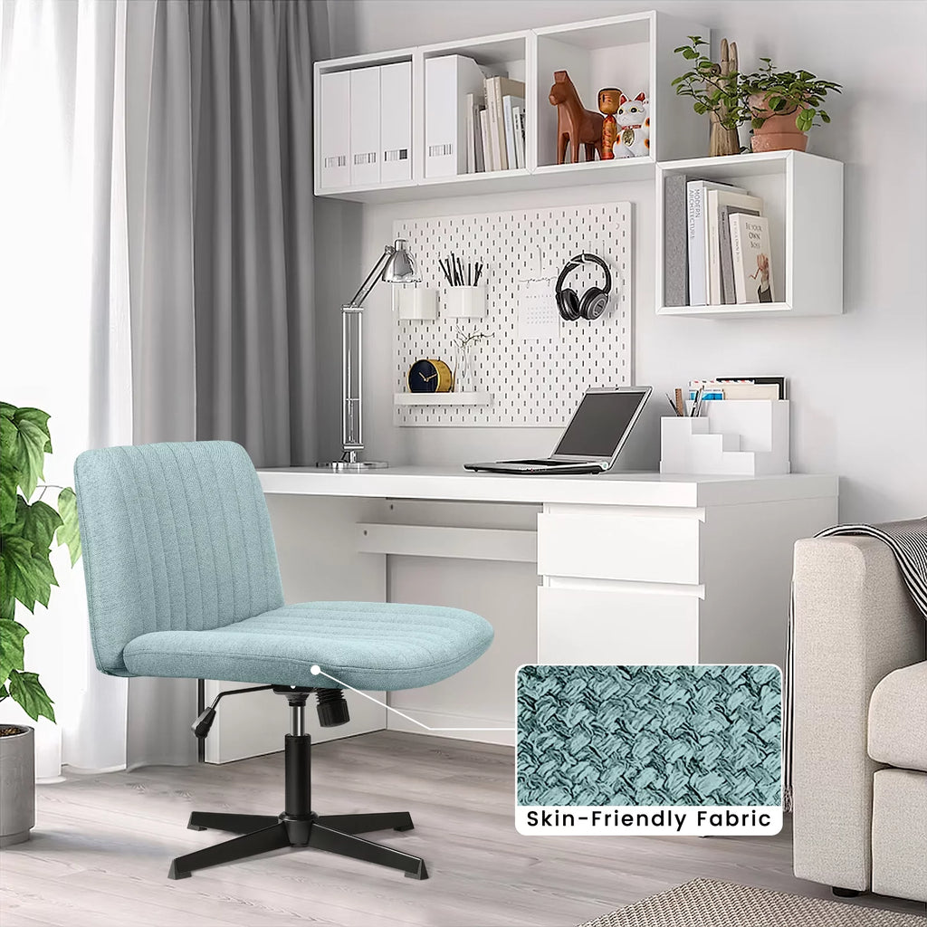 Armless Fabric Padded Swivel Desk Chair N8868