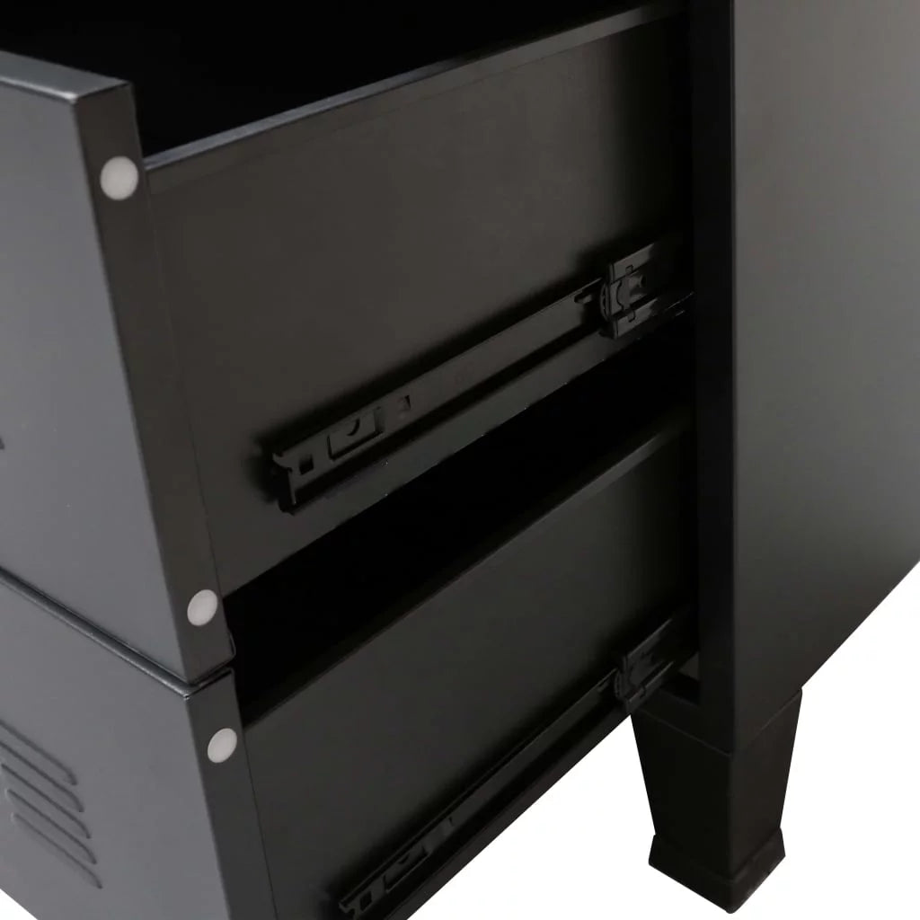 Black 4 Drawer Metal Dresser W990