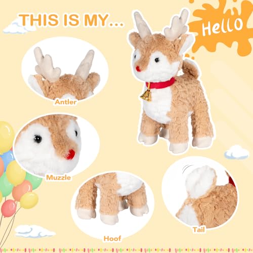 12.6 Inch Reindeer Stuffed Animal Plush Toy Q67406