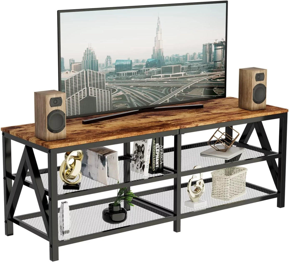 60 65 Inch 3-Tier TV Stand with Metal Frame R439589