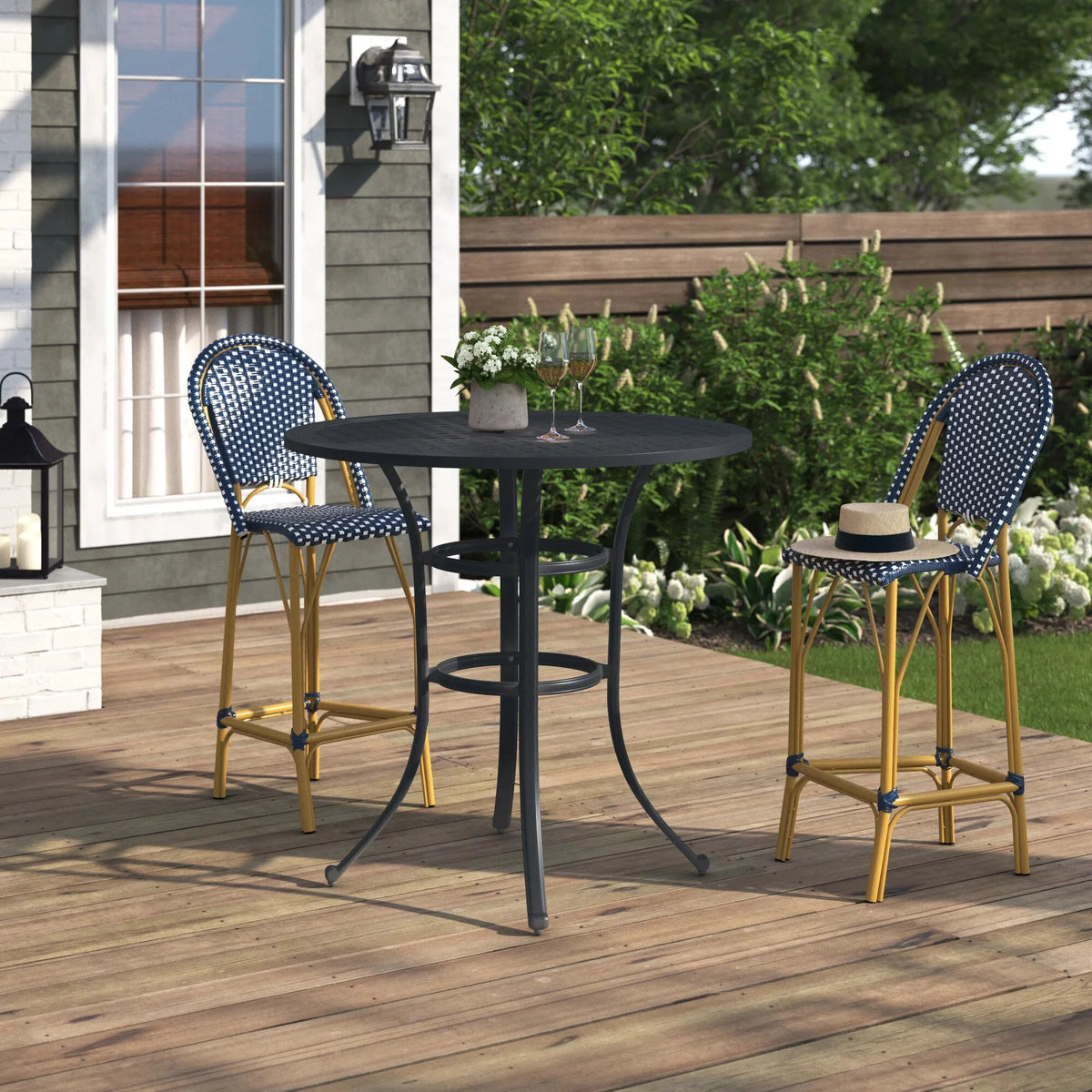 42" Aluminum Round Bar Table with Umbrella Hole J48900