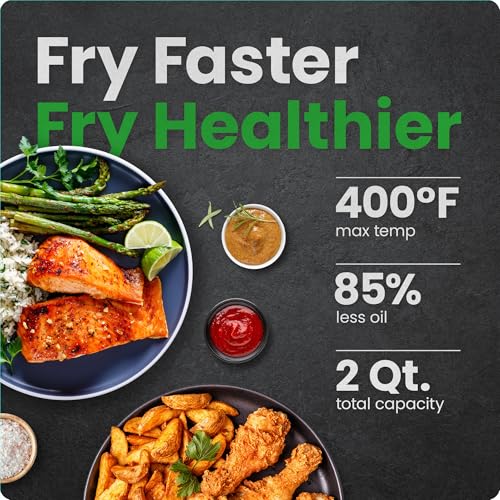 2 Qt Compact Air Fryer with Nonstick Basket D78645