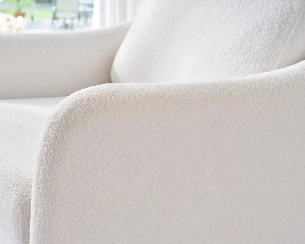White Boucle 3 Seater Sofa O269300