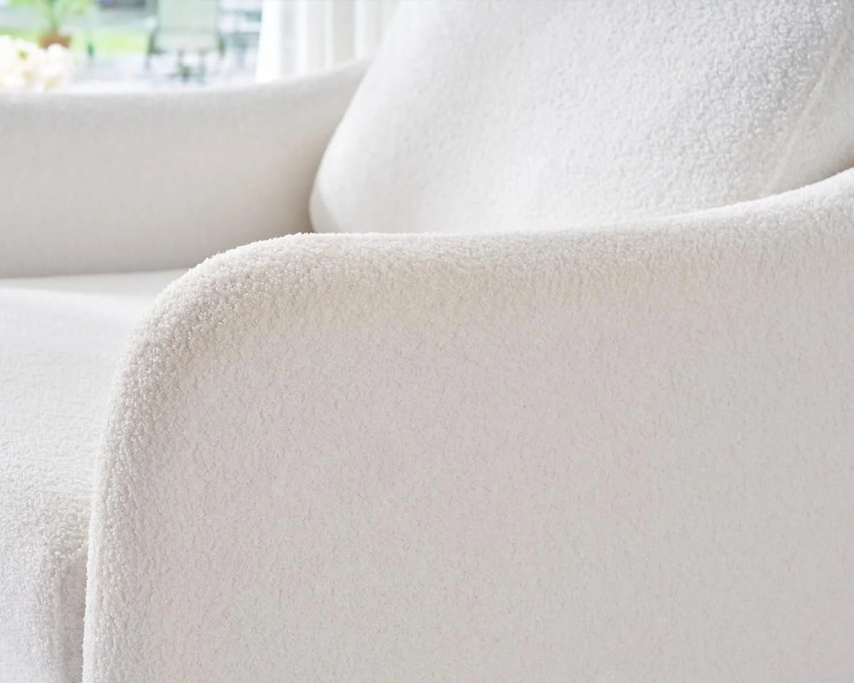 White Boucle 3 Seater Sofa O269300