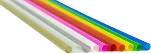 Pack of 250 Jumbo Aqua Unwrapped Plastic Drinking Straws Z46020