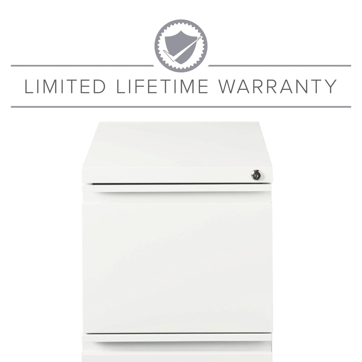 20" Deep 2 Drawer Mobile Pedestal File Cabinet, Letter Width, White Z3622