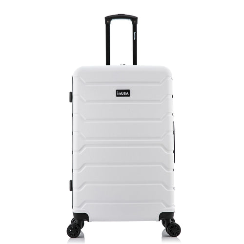 28" White Hardside Lightweight Luggage with Spinner Wheels I53017
