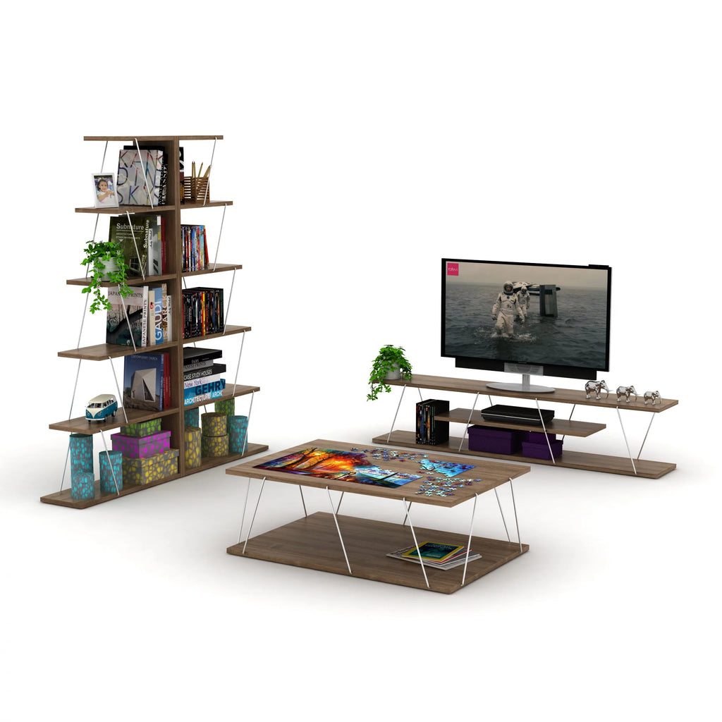Mid Century Modern 4 Shelves 56 inch TV Stand D4988