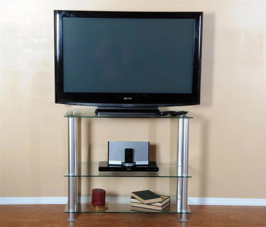 42 in. Glass and Aluminum TV Stand O41965