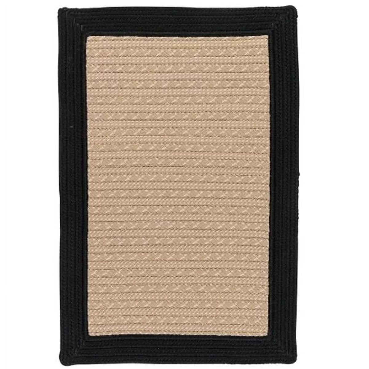 3' x 5' Black Braided Rug A5074