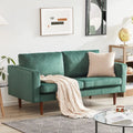 65" Faux Leather Loveseat Sofa with Solid Wooden Frame and Padded Cushion H3819