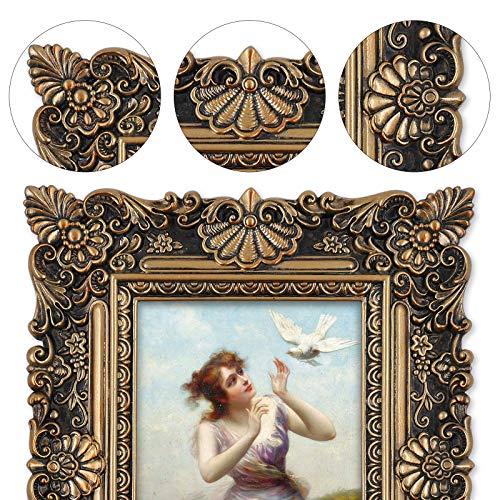 Black 8x10 Vintage Picture Frame with Glass Cover Y4474