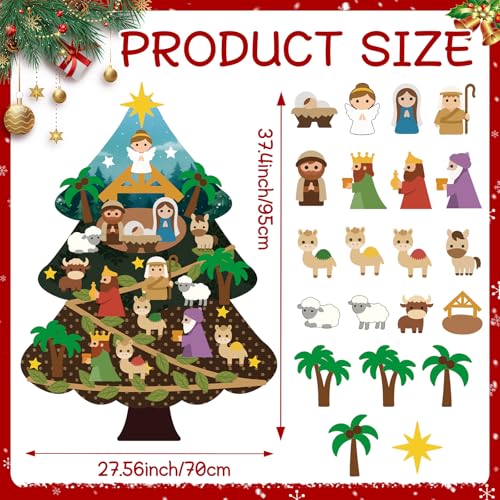 Felt Christmas Tree Set with 20 Detachable Ornaments N5296