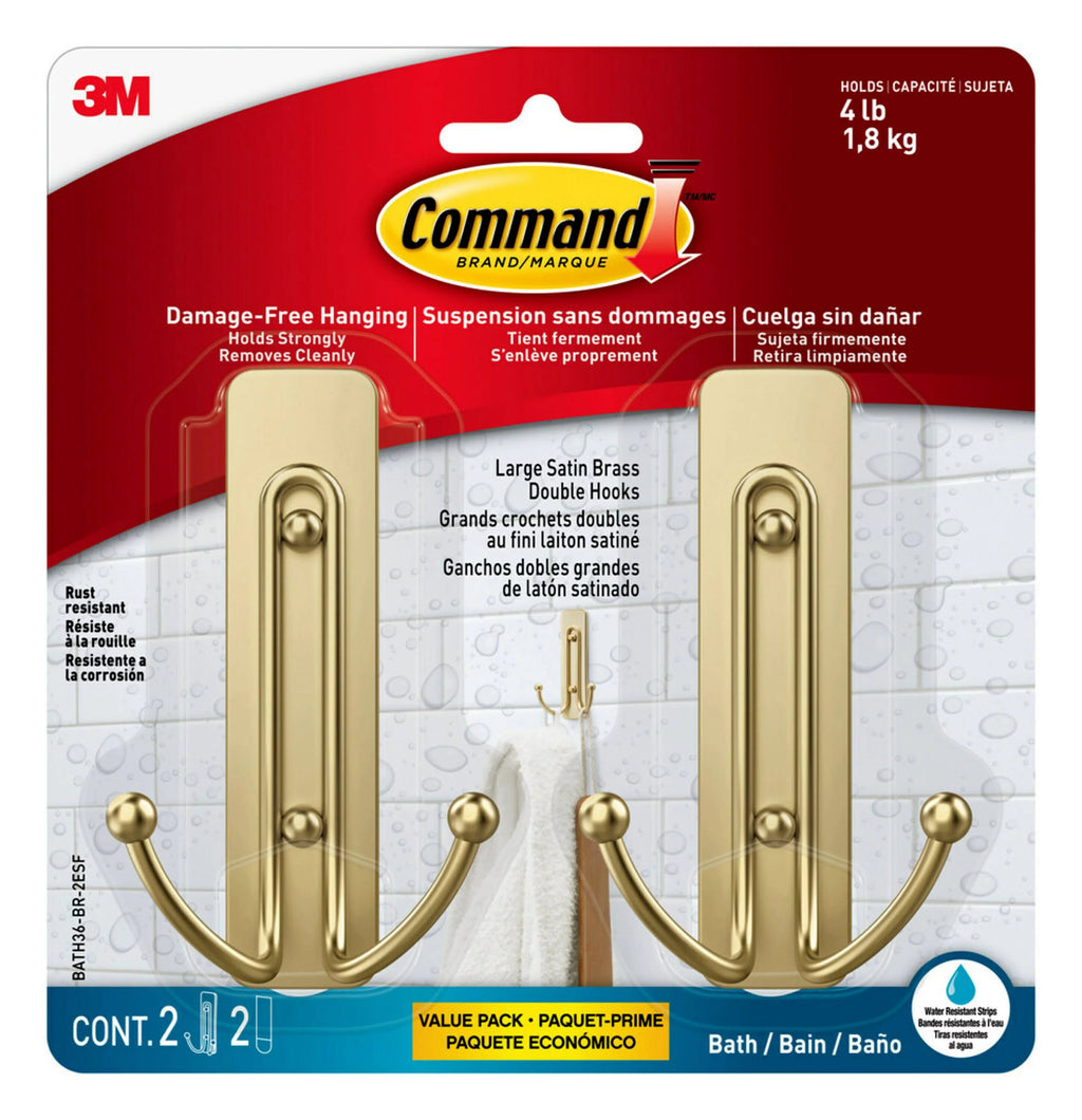 Brass Finish Double Hook 2 Pack K62596