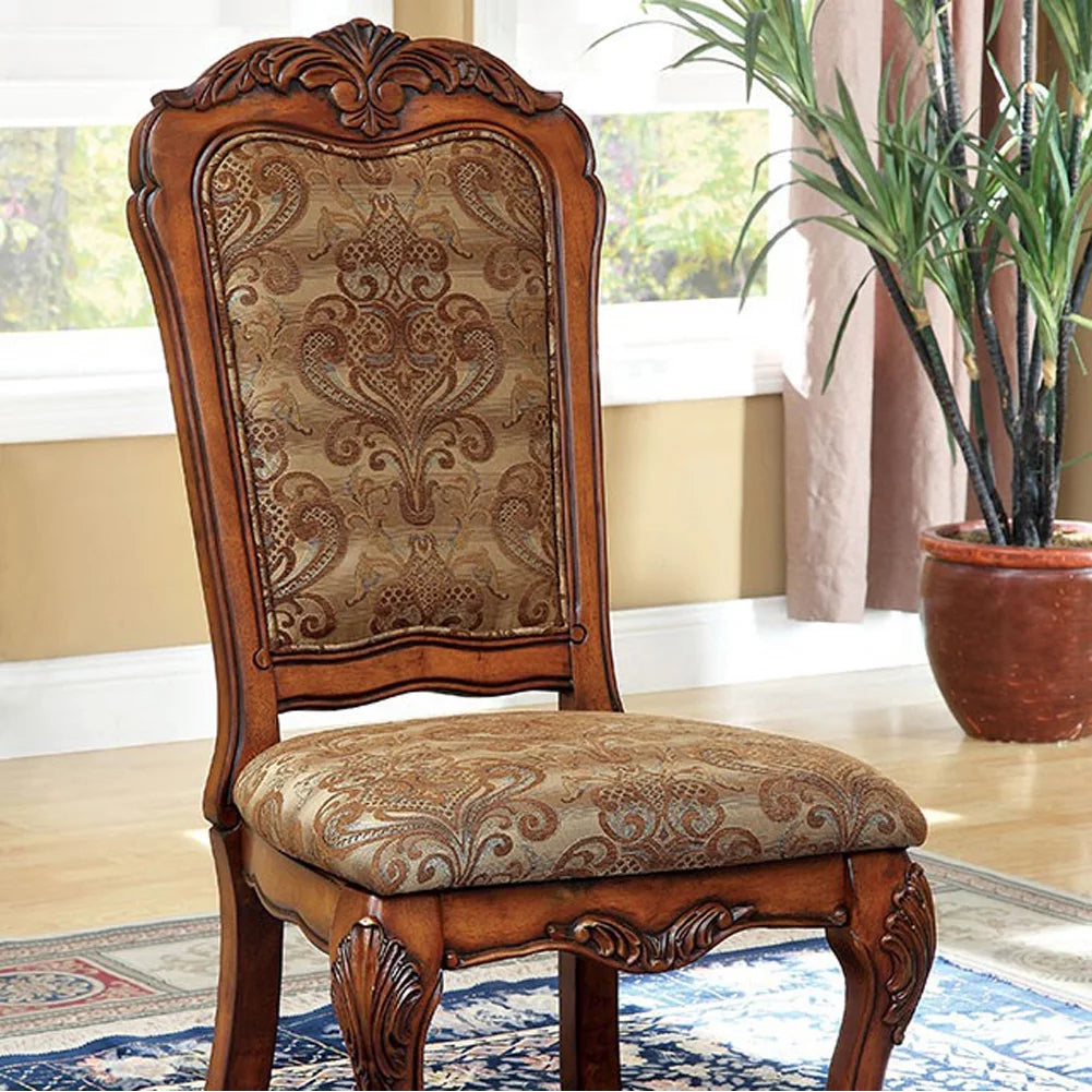Antique Oak Finish Set Of 2 Side Chair P646