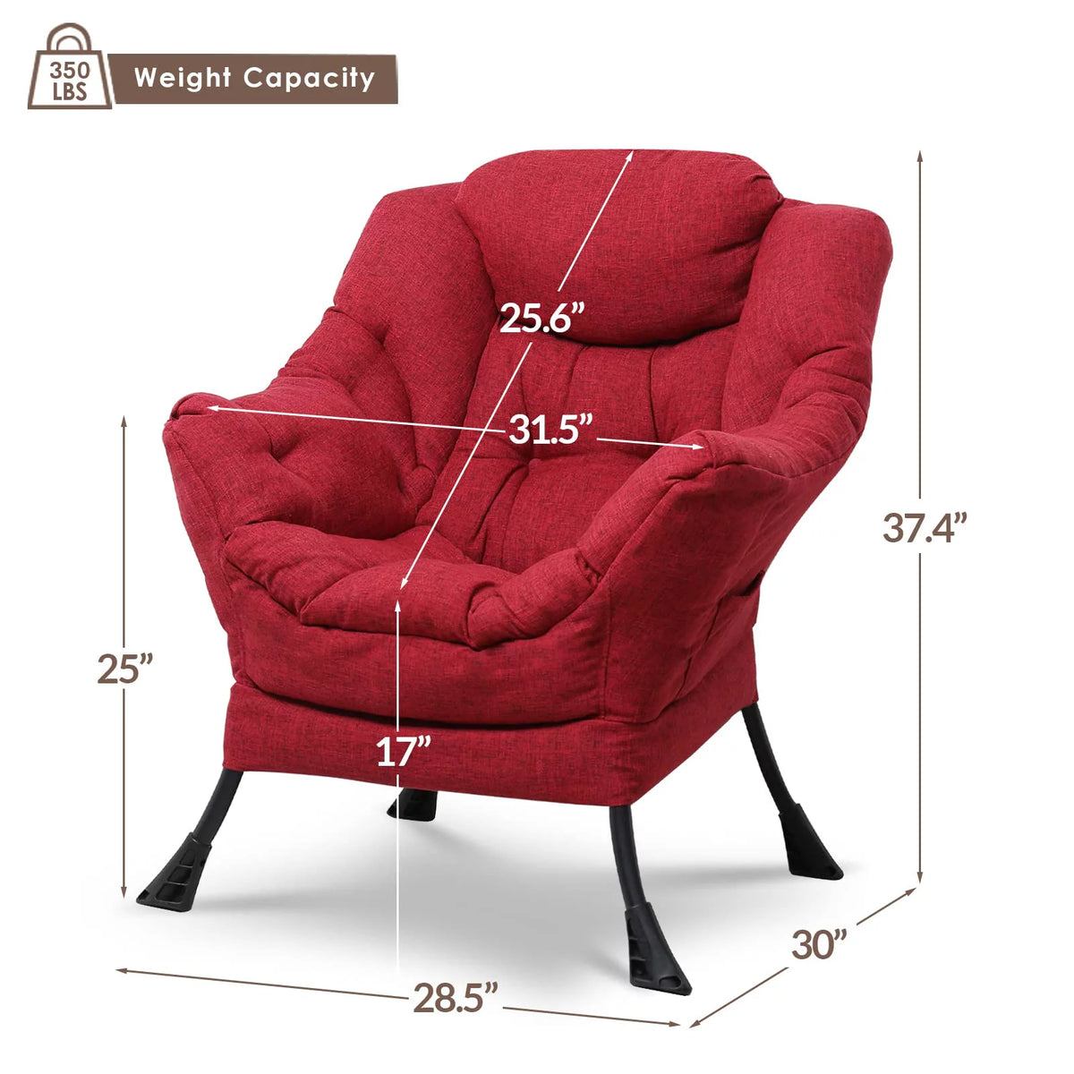 Cotton Fabric Lazy Chair with Side Pocket J528481