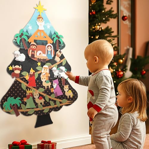 Felt Christmas Tree Set with 20 Detachable Ornaments N5296