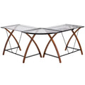 L-Shaped Glass Top Computer Desk F240