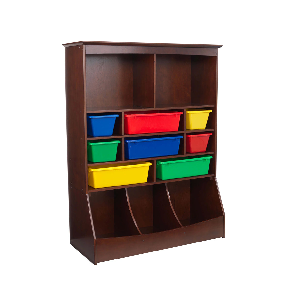Wood Wall Storage Unit Organizer with 8 Bins V437731