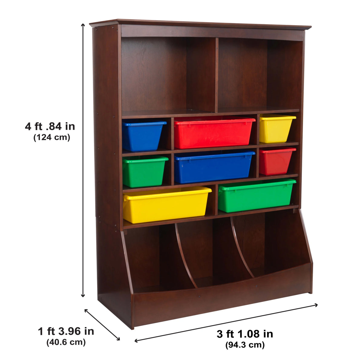 Wood Wall Storage Unit Organizer with 8 Bins V437731