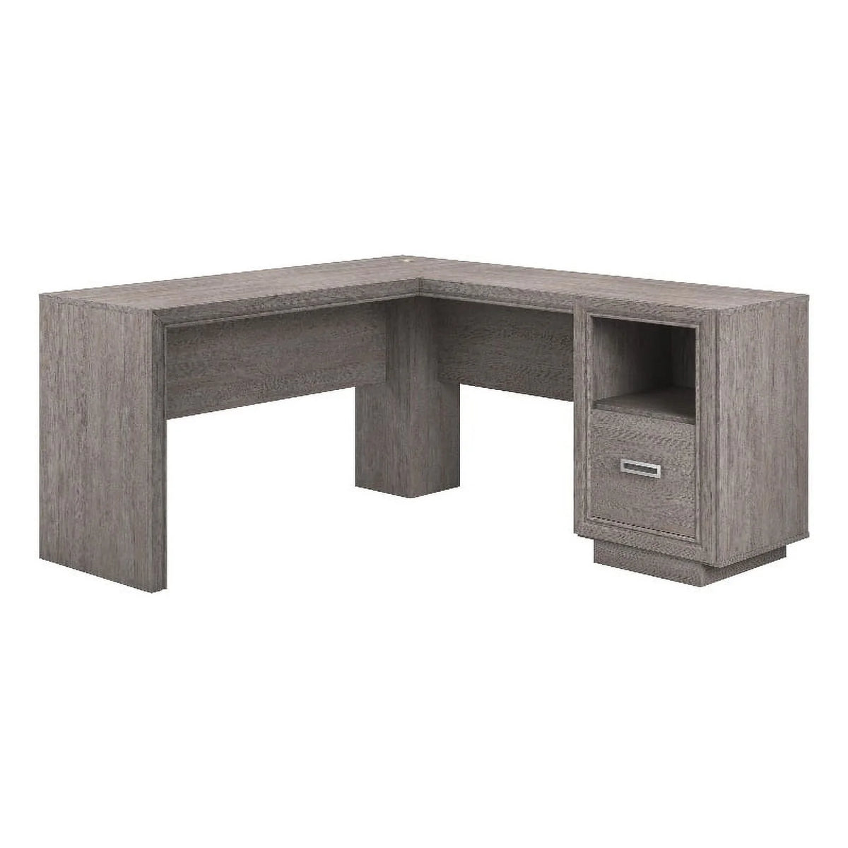 Contemporary L-Desk in Ashen Oak Finish B1239