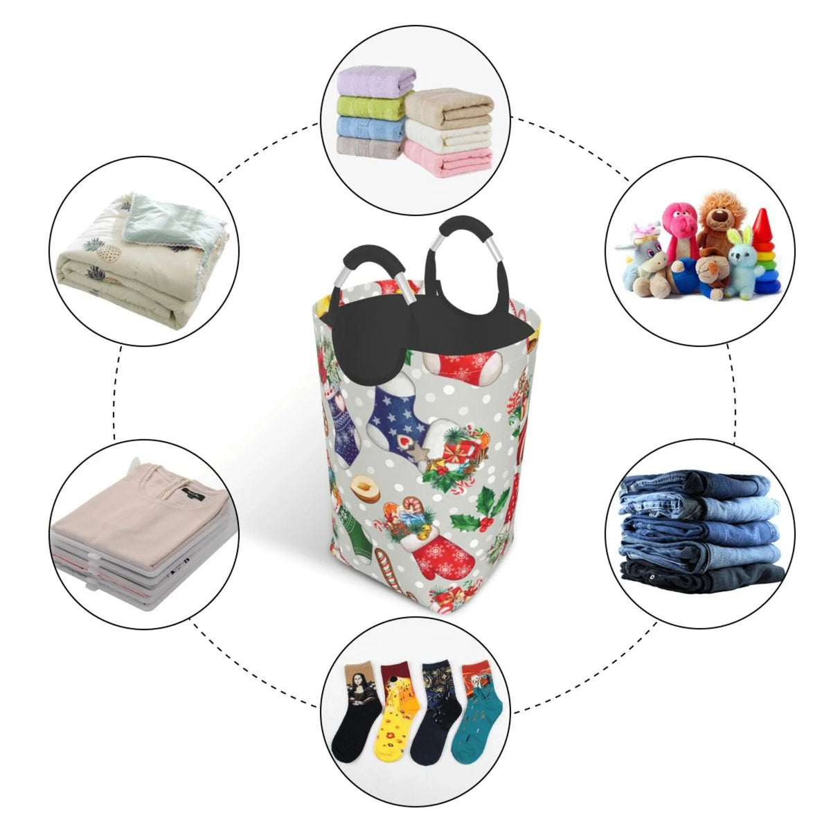 Collapsible Laundry Basket Hamper 50L D825