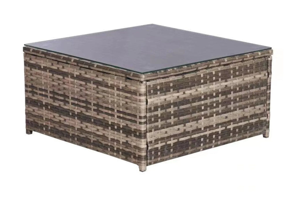 6 Pieces All-Weather Wicker Patio Furniture Set with Coffee Table & Ottoman H68864