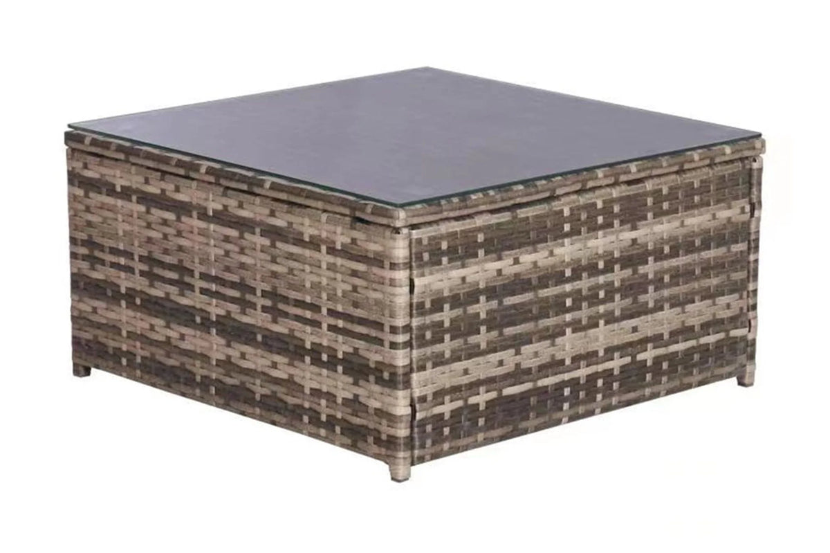 6 Pieces All-Weather Wicker Patio Furniture Set with Coffee Table & Ottoman H68864