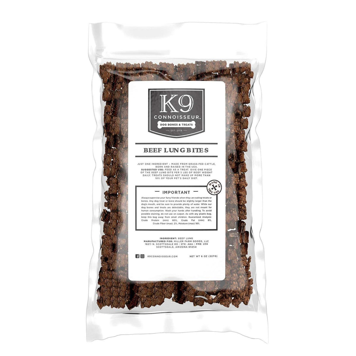 Slow Roasted Beef Lung Bites Dog Treats B212968