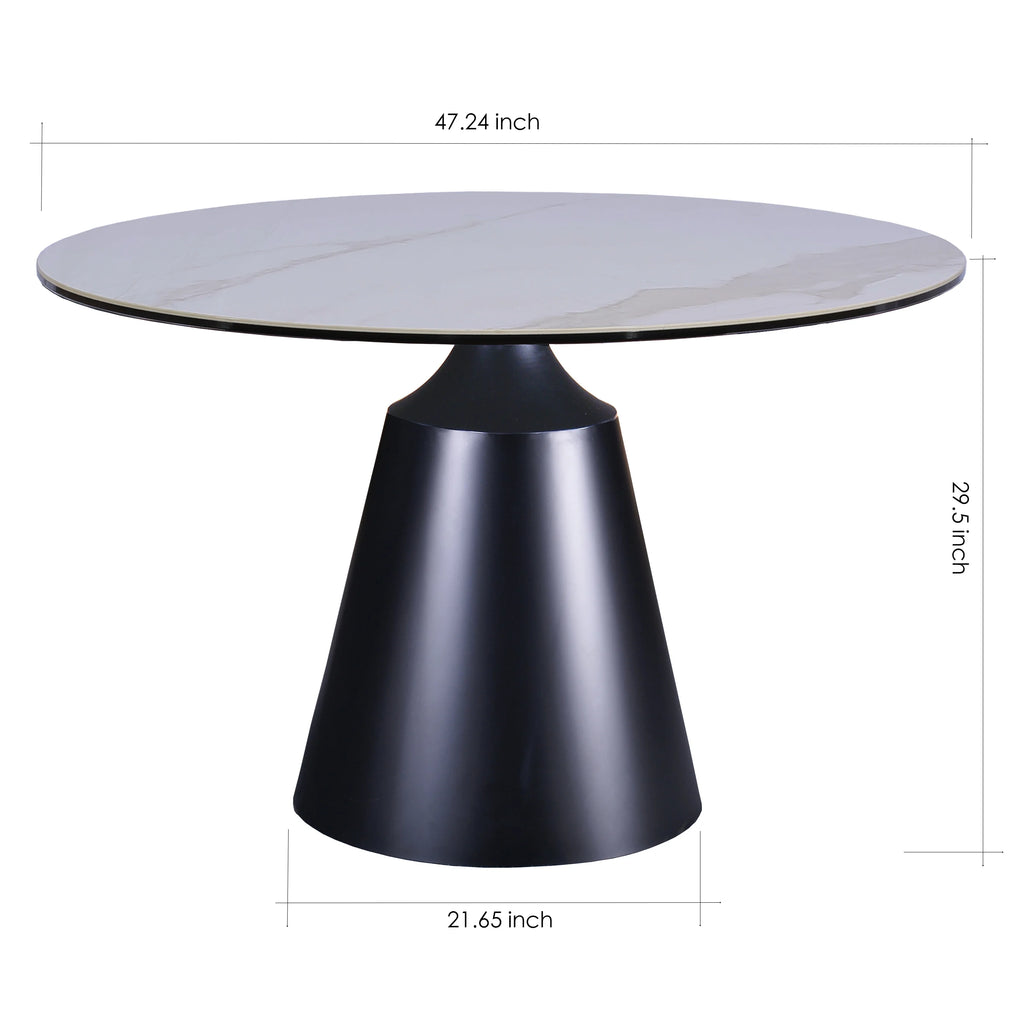 White Ceramic Top Dining Table D8907