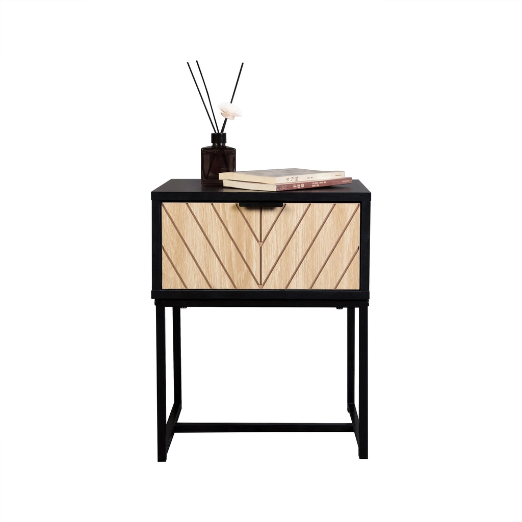 Coastal Modern Console Table with Wood Drawer O990123