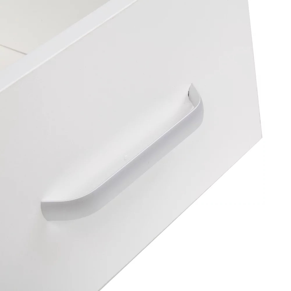 White Wood Computer Desk with 4 Drawers & 1 Cabinet H627