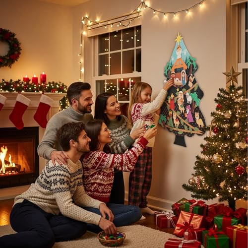 Felt Christmas Tree Set with 20 Detachable Ornaments N5296