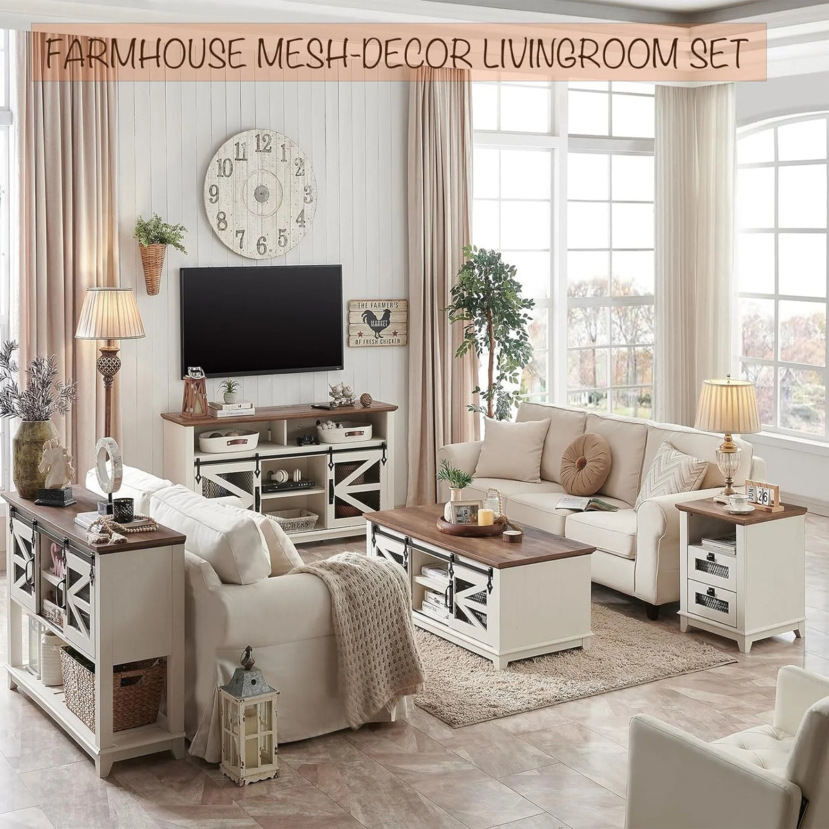 Antique White TV Stand Q69919