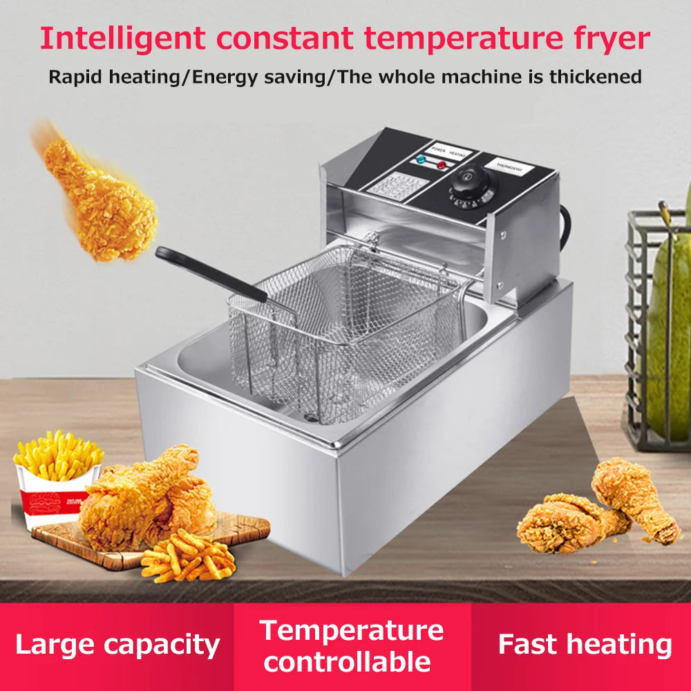 6L 2500W Stainless Steel Electric Fryer X399