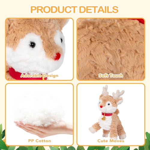 12.6 Inch Reindeer Stuffed Animal Plush Toy Q67406