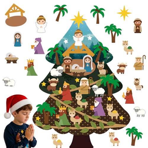 Felt Christmas Tree Set with 20 Detachable Ornaments N5296