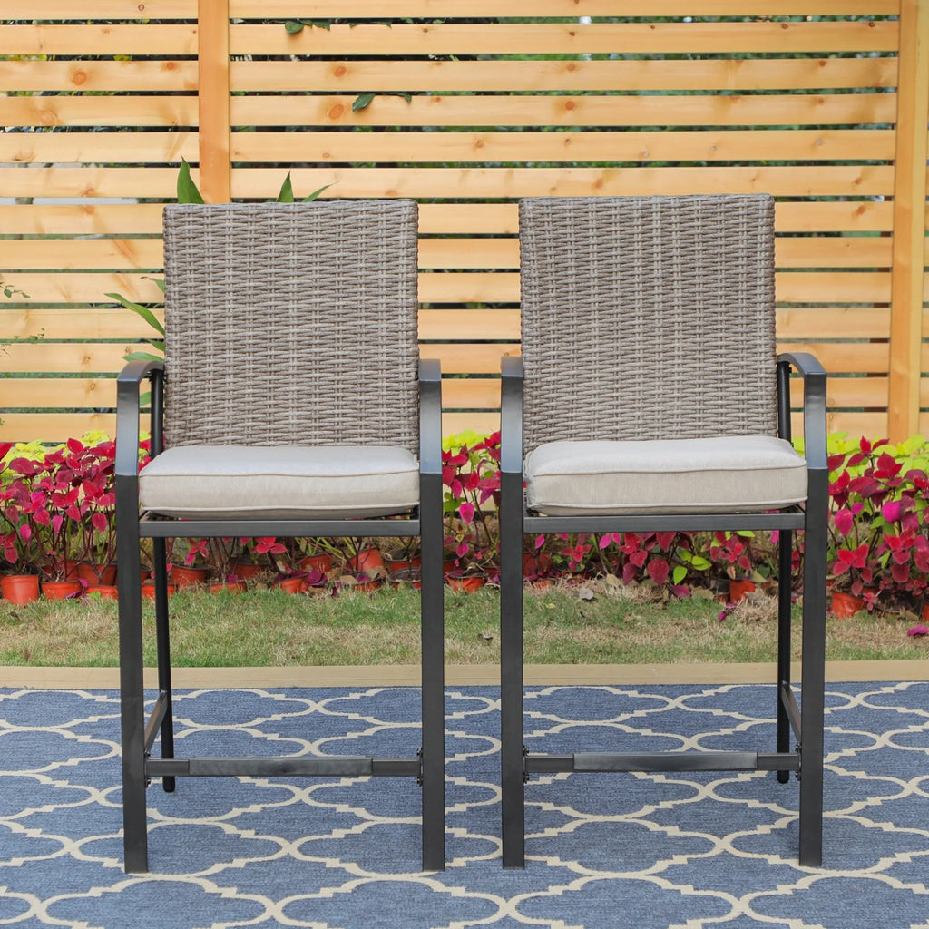 Wicker Rattan Bar Stools Set of 2 J9055