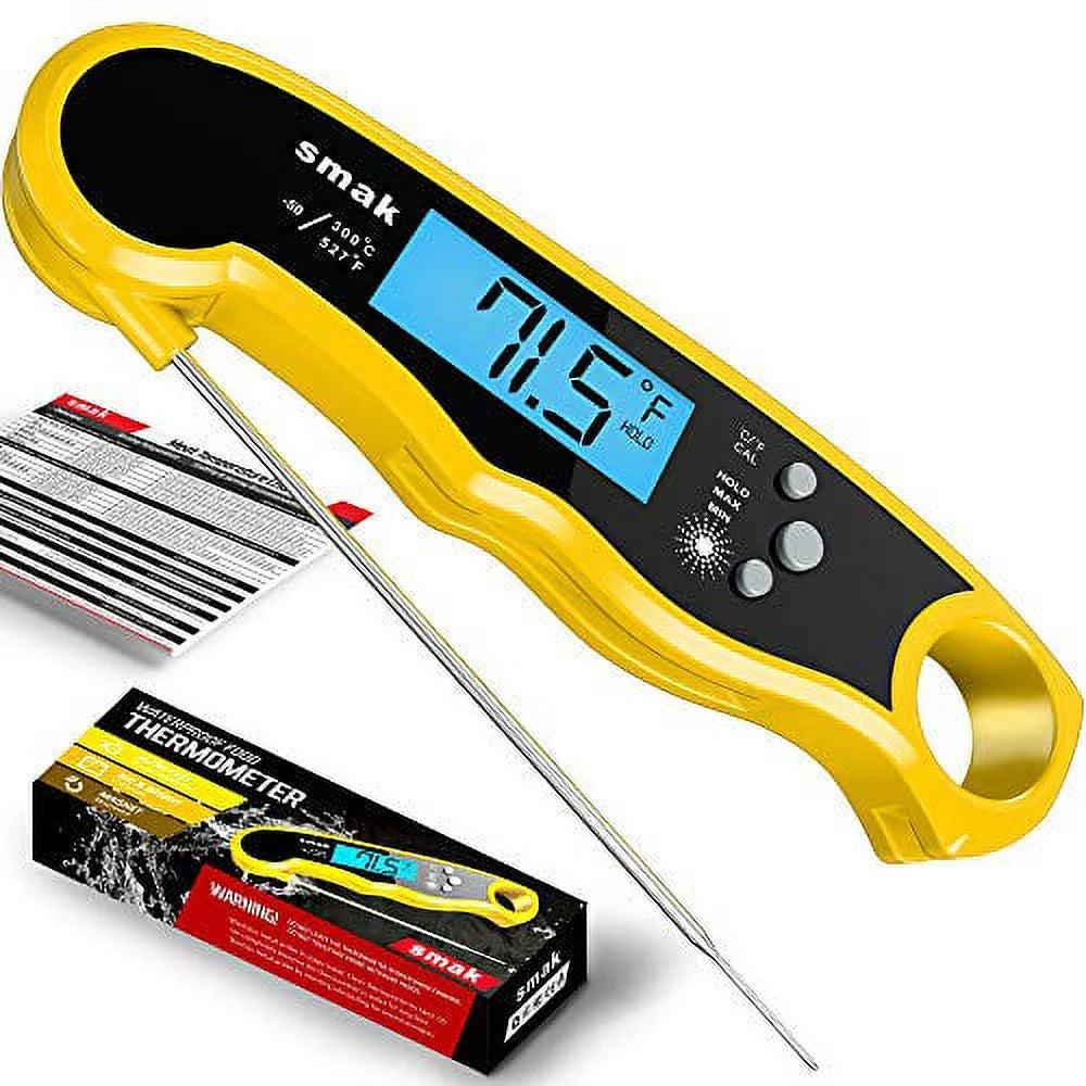 Waterproof Instant Read Meat Thermometer with Backlight LCD G552851