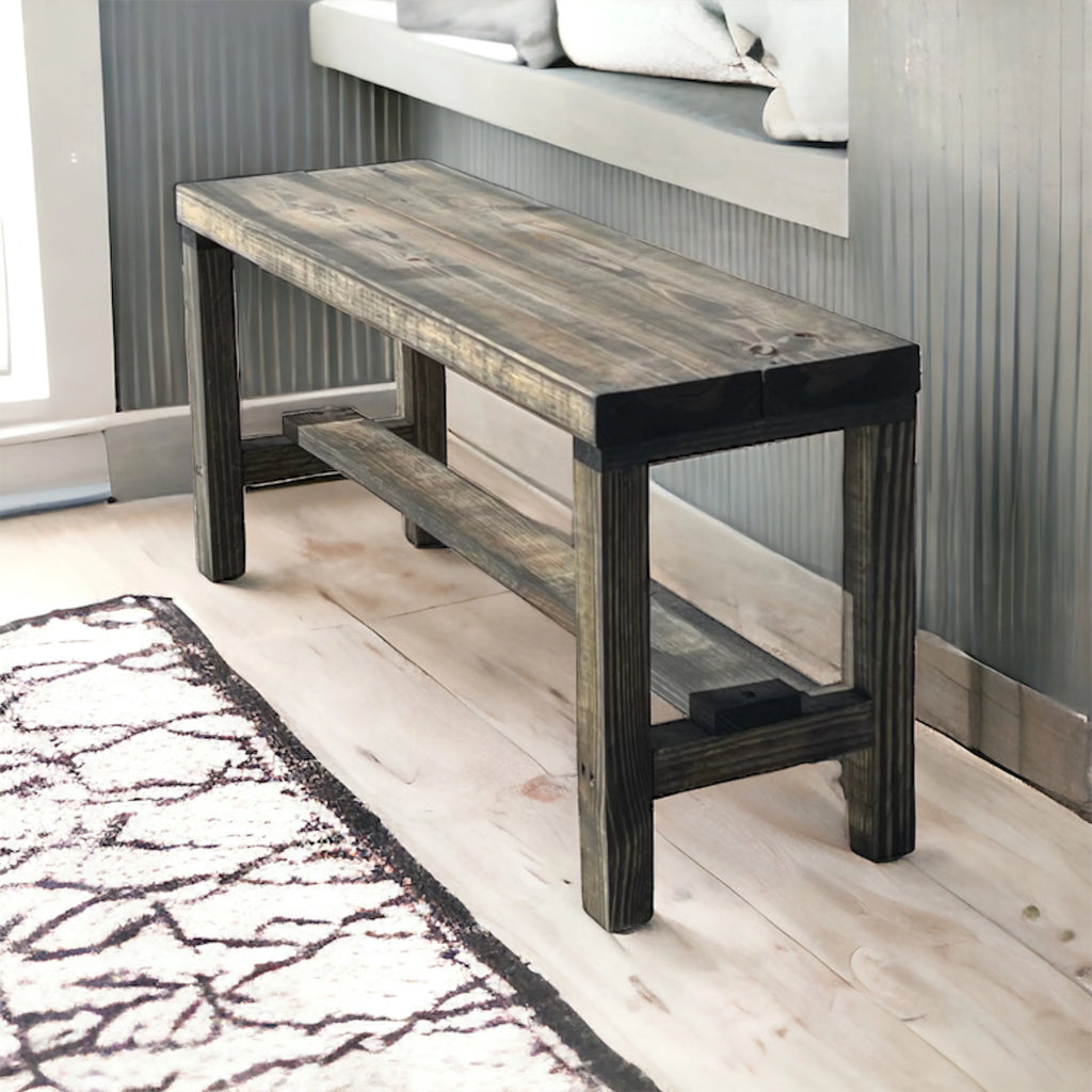 Solid Wood Entryway Accent Bench L49514